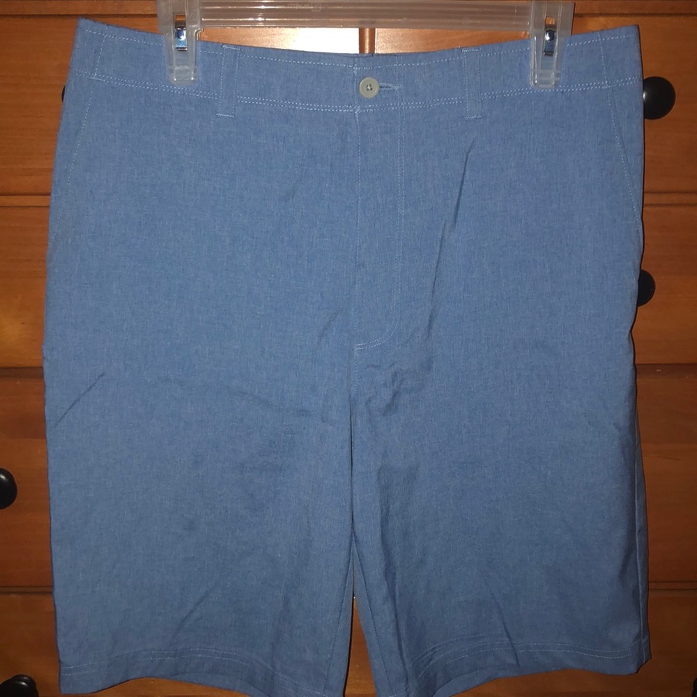 Men’s Blue Polyester Golf Shorts